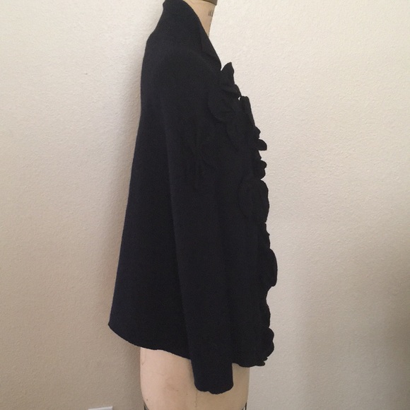 Anthro Sleeping on Snow Unique Black Cardigan Cape - Picture 5 of 8